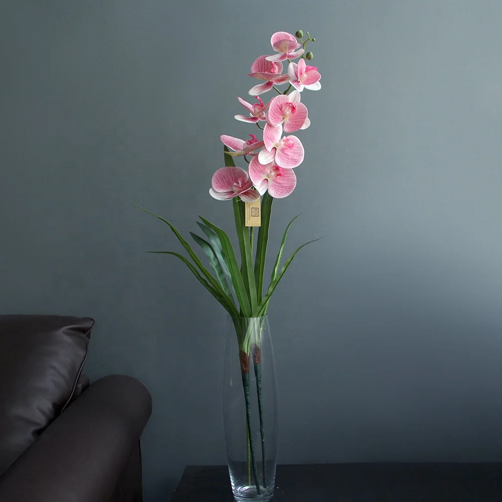 Nude Color Single Stem Wholesale Real Touch White Orchid Flowers Artificial Phalaenopsis Blue Orchids For Wedding Decor