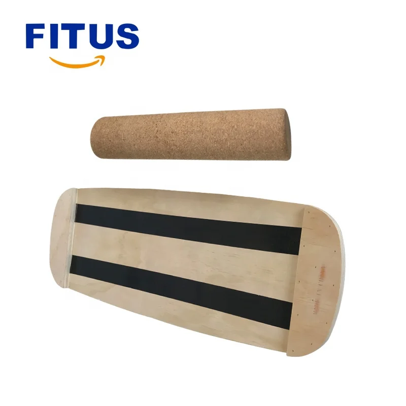 Деревянная балансировочная доска FITUS с ручной конструкцией и роликом