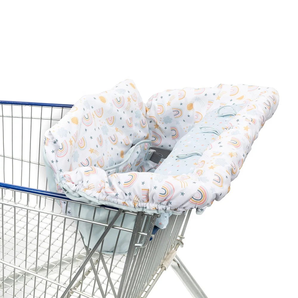 Compact Baby Shopping Cart Cover & High Chair Cover with Customized Color Patterns & Extra Pouches