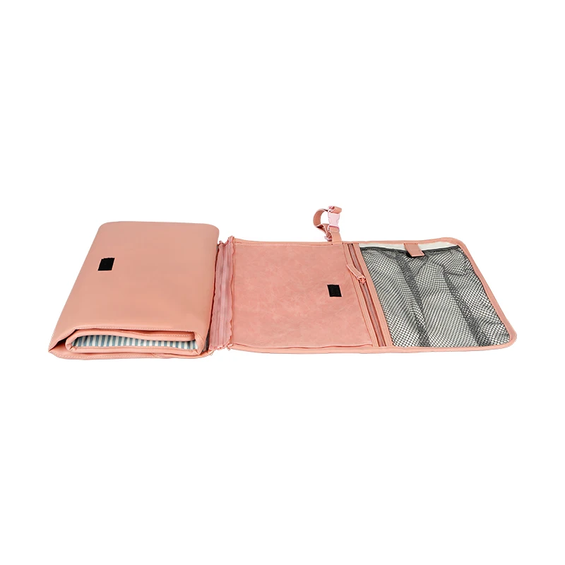 High Quality Custom Portable PU Leather Baby Diaper Changing Pad Mat