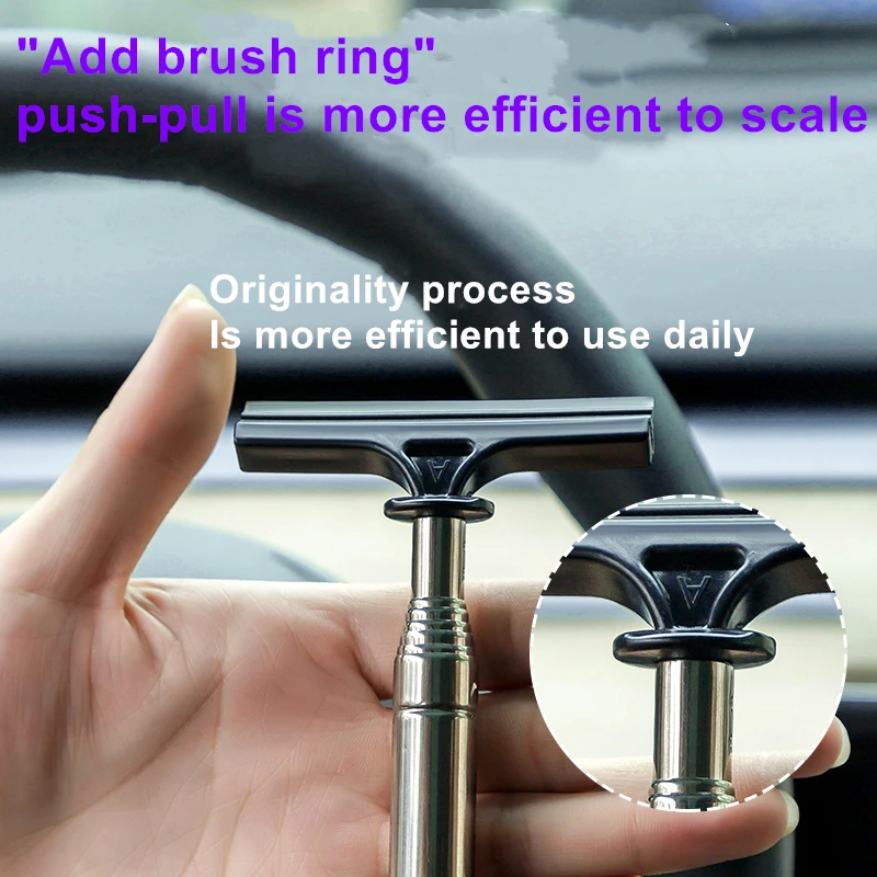 Car Rearview Mirror Wiper Telescopic Auto Mirror Squeegee Cleaner 98cm Long Handle Car Cleaning Tool Mirror Glass Mist Cleaner