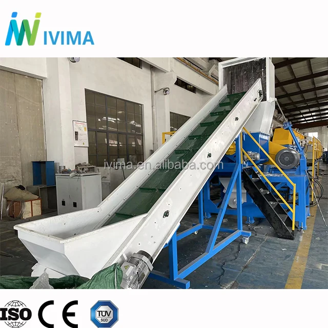 Ivima 300-2000kg per hour waste plastic PP PE film bags recycling machine washing line with factory price for sale