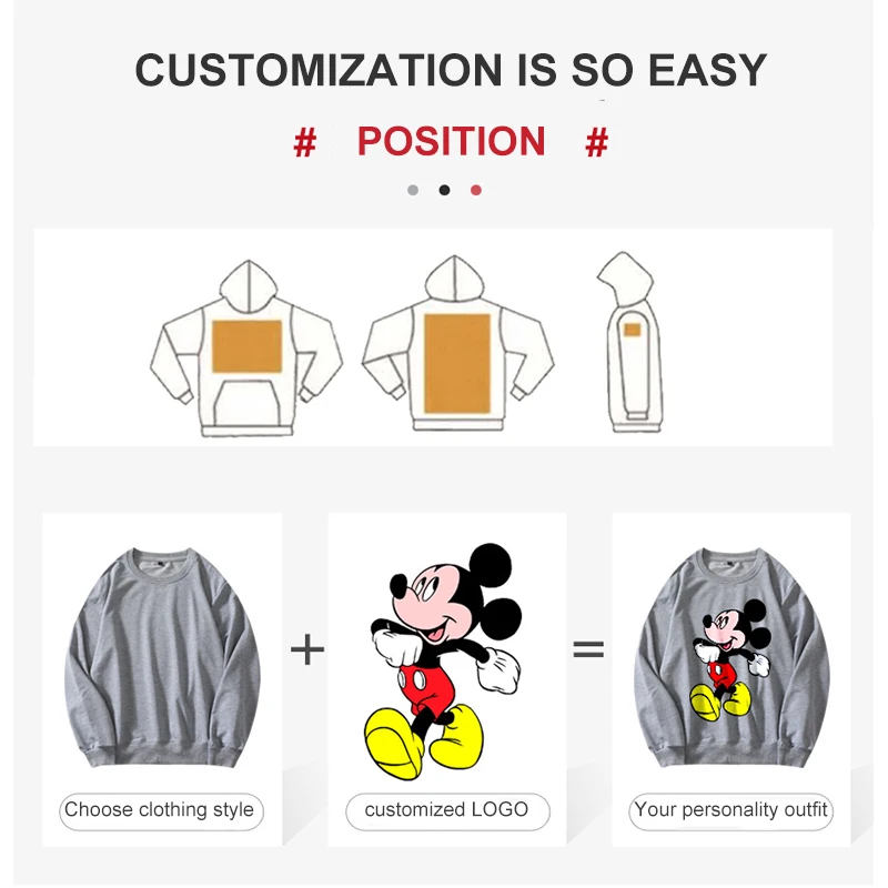 Colorful Printed Tracksuit Long Sleeves Pullover Hoodie 100% Cotton Hoodie Custom Logo Hoodie