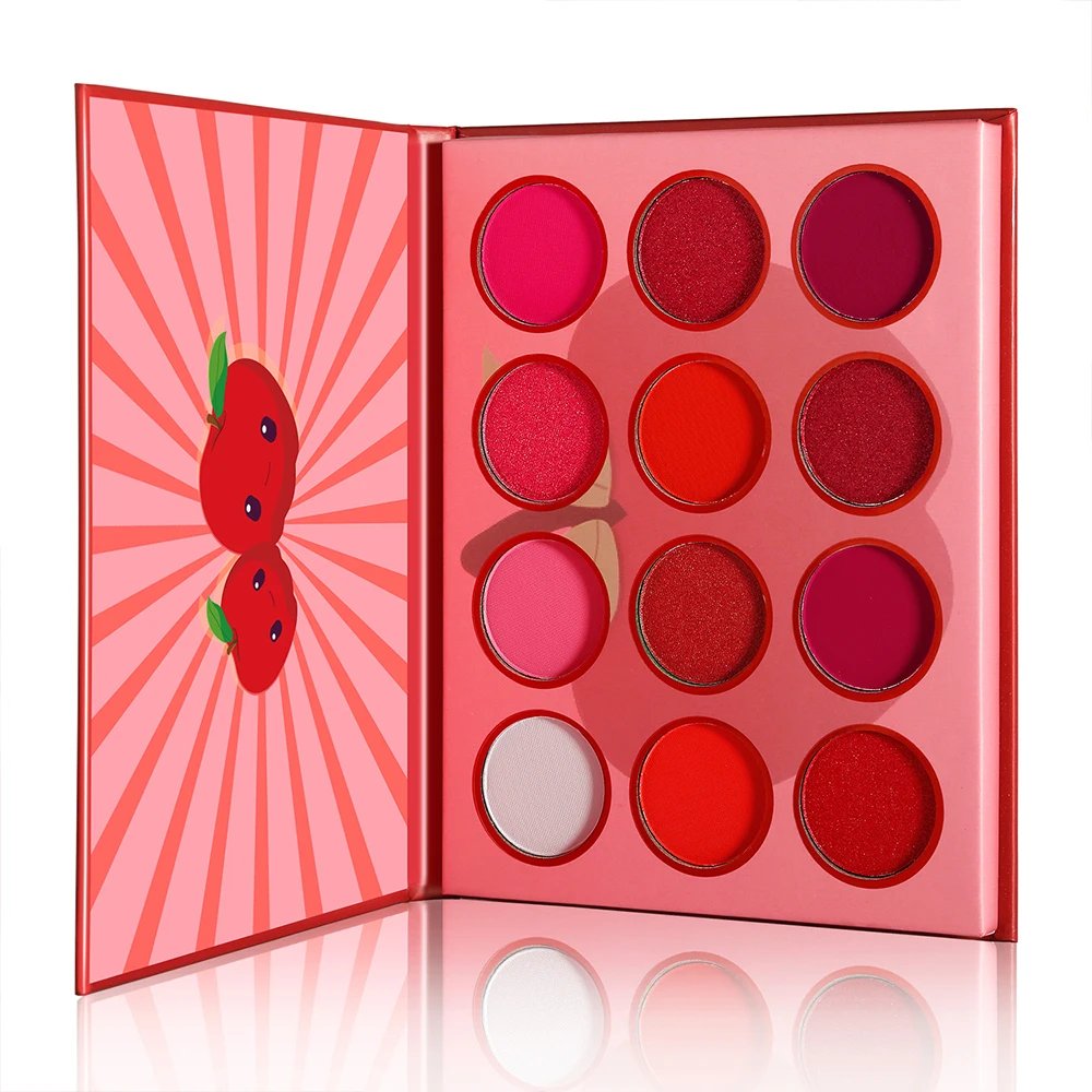
2021 New Trending Private Label 12 Colors Fruit Eyeshadow Palette with Fruit Flavor 
