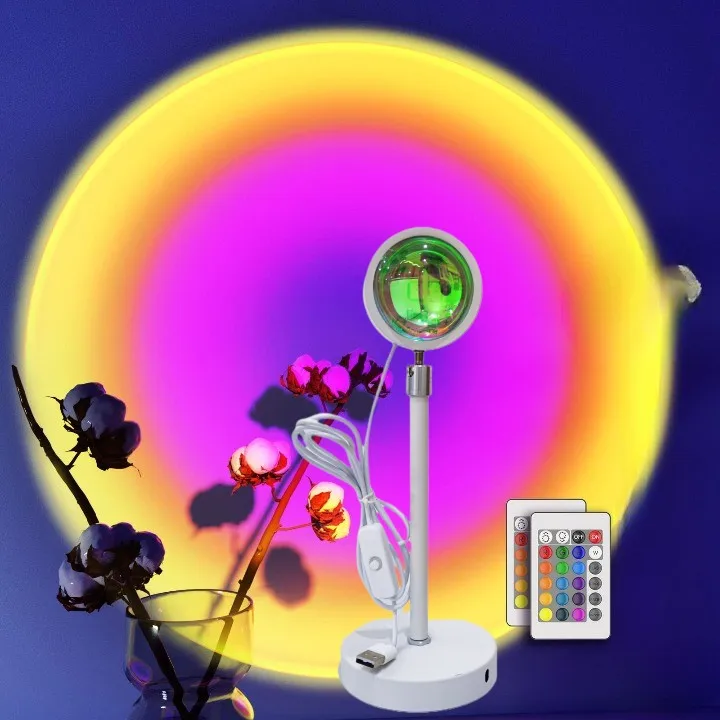 High Quality Performance 16 Colors RGB APP with Remote Control Aluminum Alloy LED Sunset Projector Lamp
