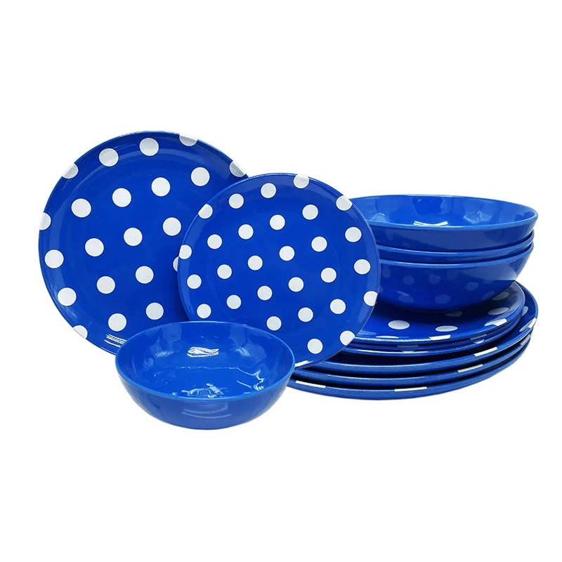 Factory camping tableware set plastic dishes set restaurant dinnerware melamine black dinner set melamine plate