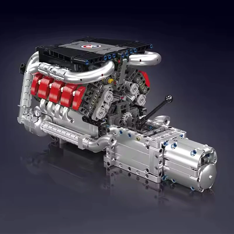 M8 Car V8 Engine Transmission Set MKing Engine 10203 DIY MOC Motor Drive Bricks Kit