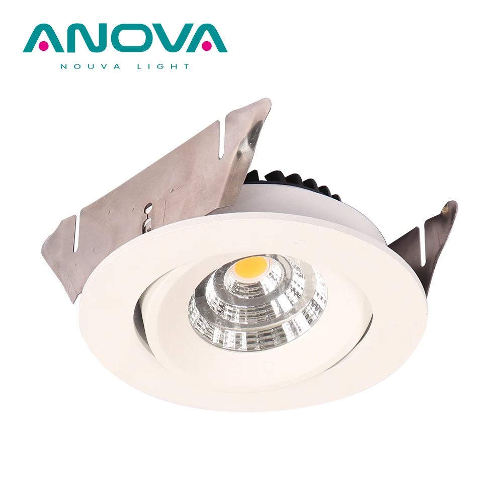 5-Year warranty ceiling 3000K dimmable spotlight downlights 7W IP44 adjustable recessed COB spot lights
