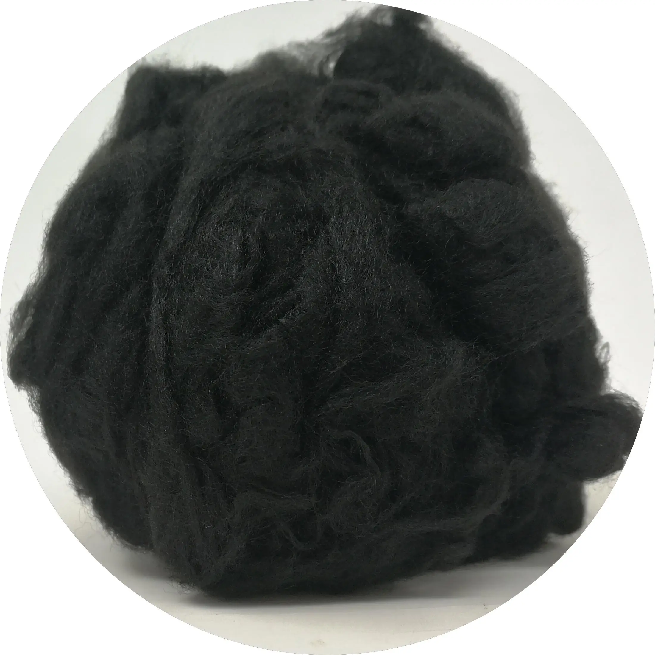 2DX51mm Virgin Nylon PA6 Staple Fiber Black Colored