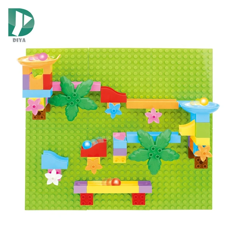 165pcs sliding block wall toy kids marble run ball track building block toys