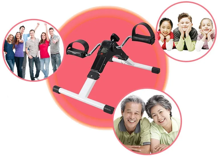 Portable Electric Exercise Bike with Pedals Cycling Exercise Bike with LCD Screen Displays for Office Fitness