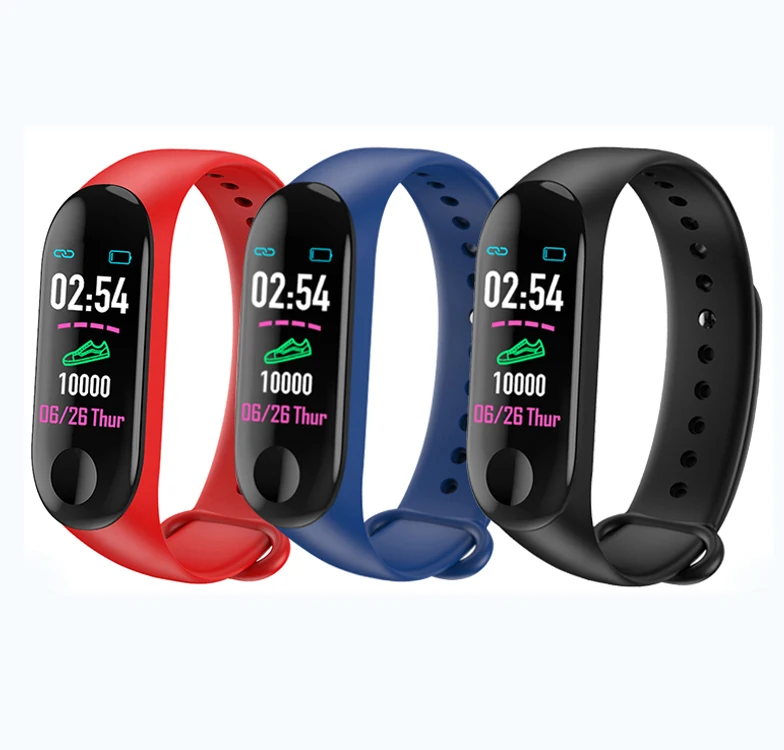 M3 водонепроницаемый смарт-браслет с пульсометром и тонометром для Android и ios