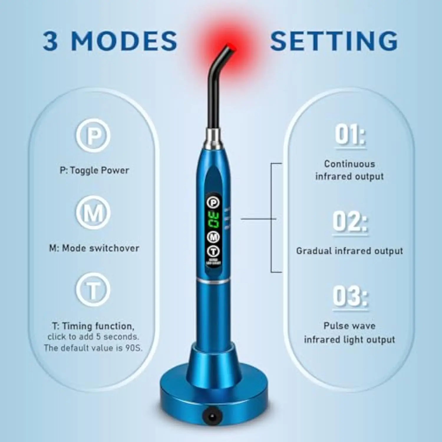 Factory LED Infrared Red Light Therapy Handheld Wand Face Nose Ear Pain Relief Inflammation Skincare Red Light Therapy Torch