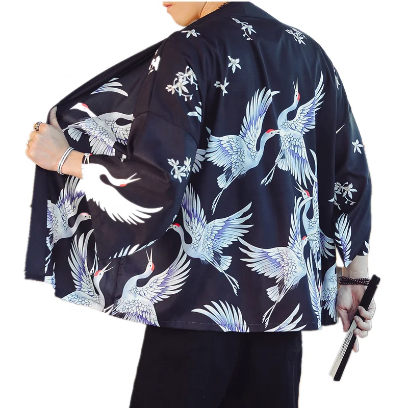 Pasakya Fashion Polyester Sublimation T Shirt Men T-Shirt Haori Japanese Kimono Cardigan Jacket For Men