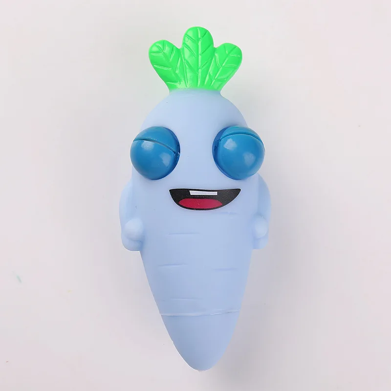 Novelty Funny Carrot Fidget Stress Relief Popping Eyes Toy Cartoon Carrot Squeeze Pop Out Eye Toy