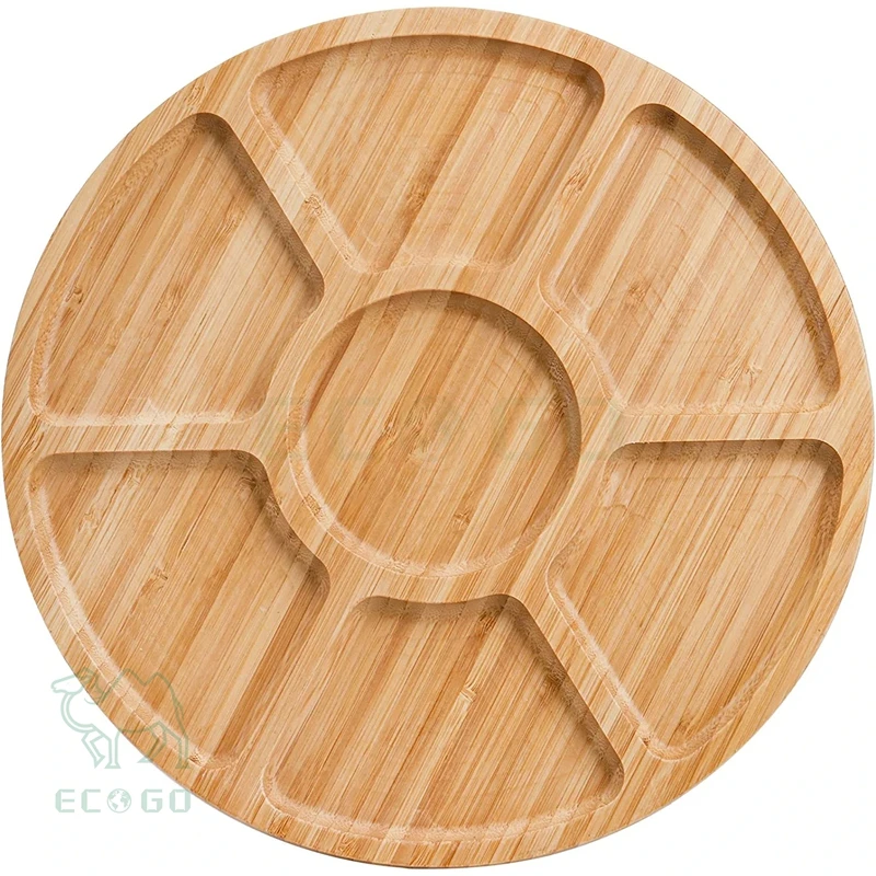 Divided Serving Tray,  Veggie Tray Container Bowls, Relish Sectional Snack Tray with 7 Moveable Compartment