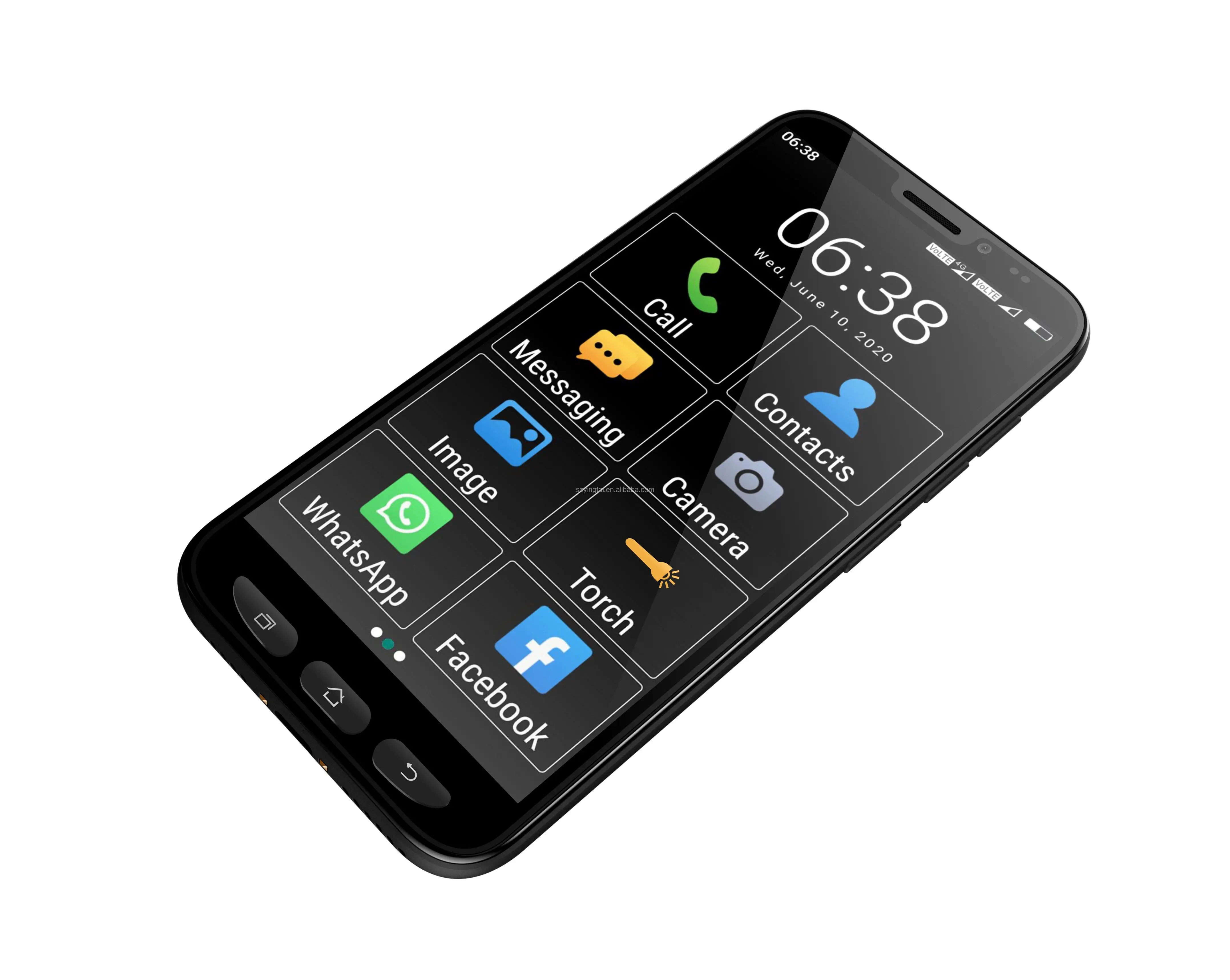 4G Android mobile phone with 5.5 inch touch screen WIFI 3850mAh battery Dual SIM SOS whatsp cellphone for senior