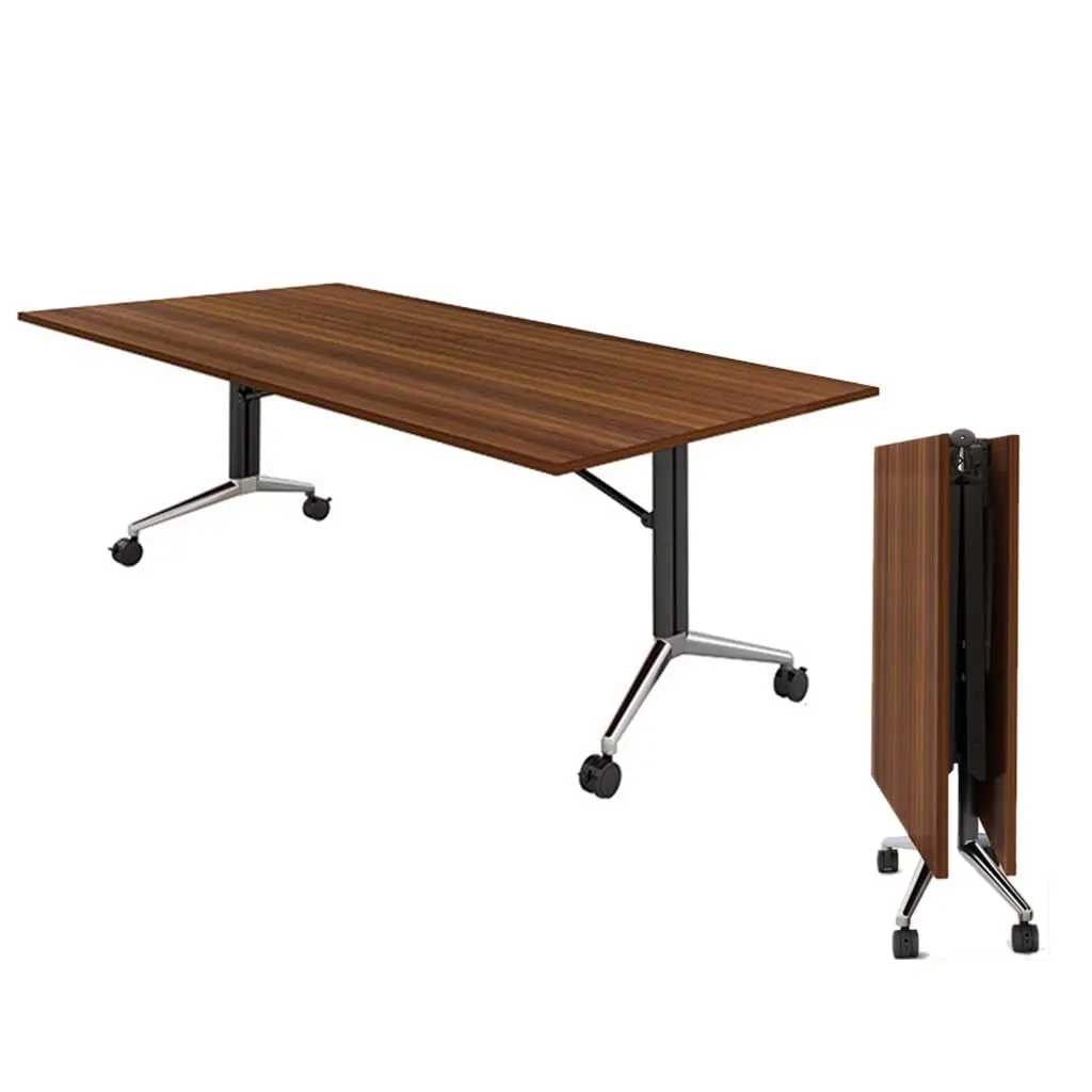 Flip Top Mobile Training Table with Lockable Wheels for Conference Rooms Training Rooms Media Centers Classrooms