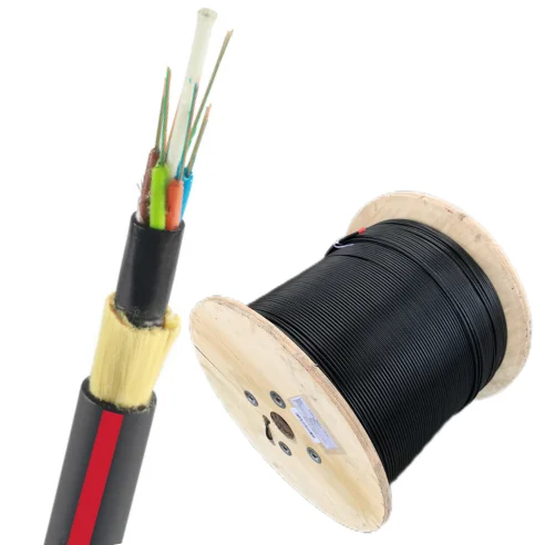 High Quality ASU ADSS Single Mode G652D Fiber Optic Cable 4 6 8 12 Core Outdoor Red Stripe 48 96 Core ADSS Optical Fiber Cable