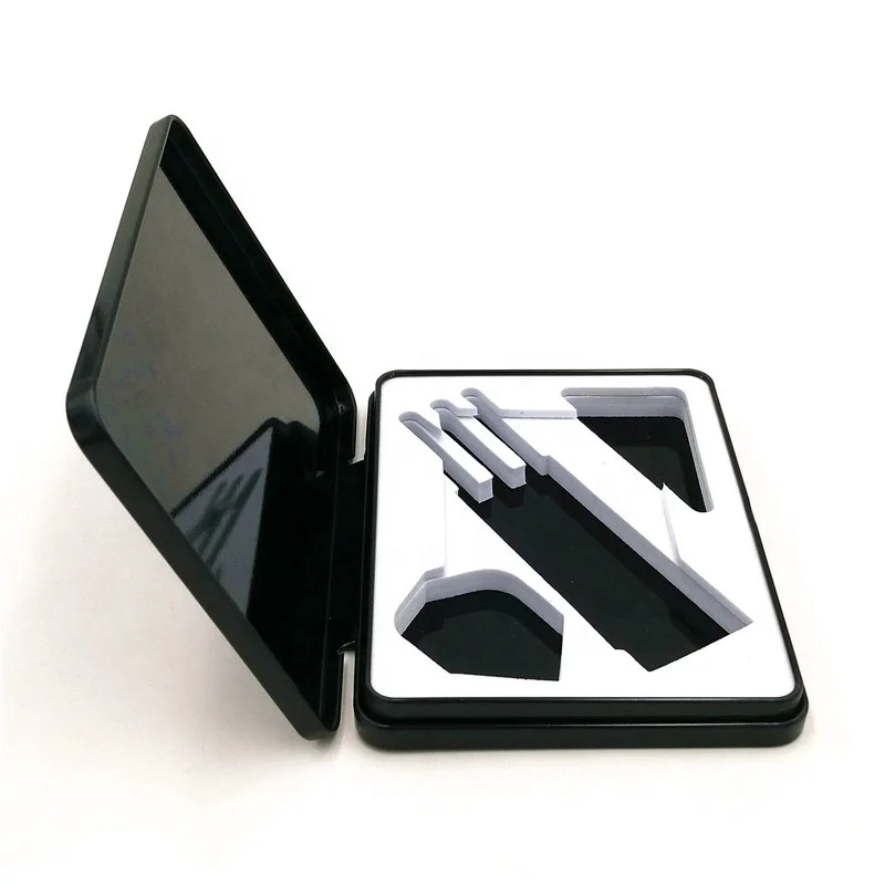 Factory direct OEM rectangular luxury custom made dart packaging thin metal tin case box with EVA foam and hinge