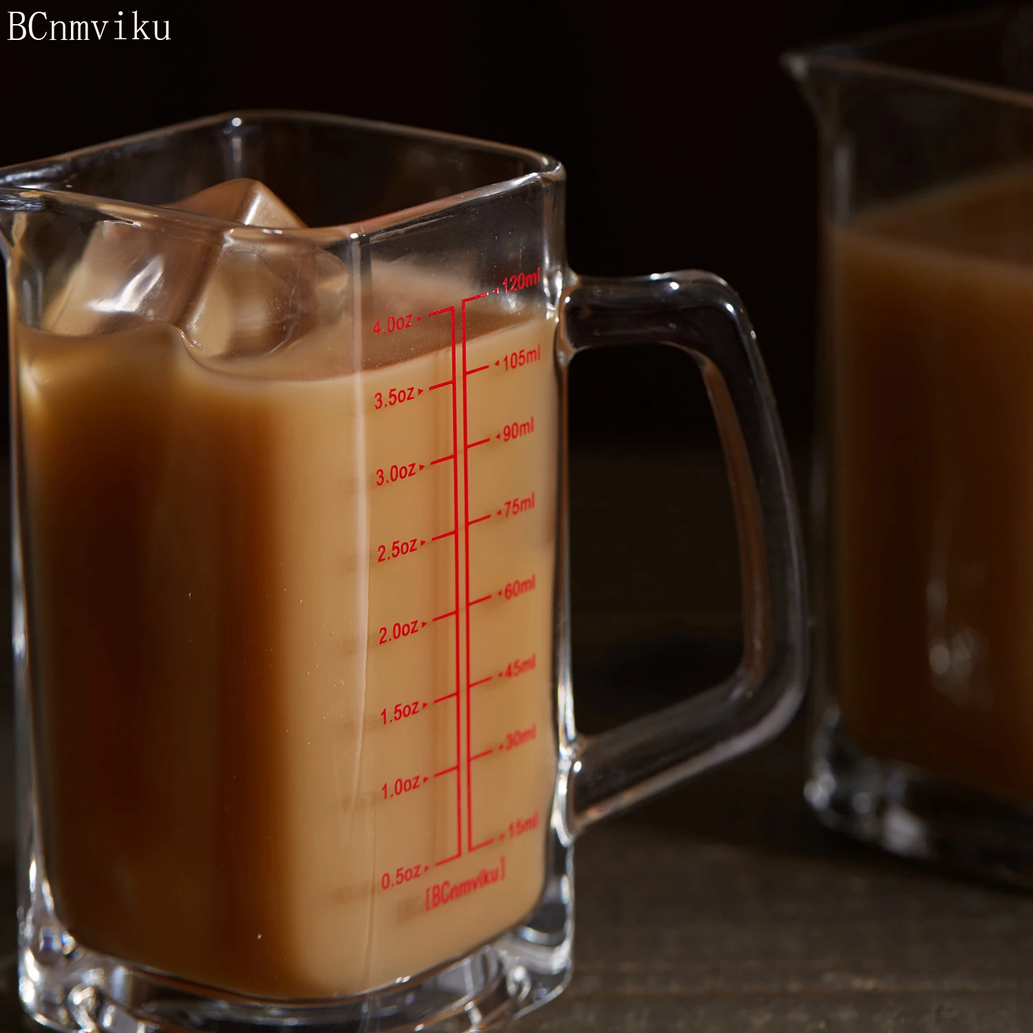 BCnmviku 120 мл квадратные мерные кофейные кружки тройной кувшин молочная чашка со стеклянной ручкой легко читаемый логотип