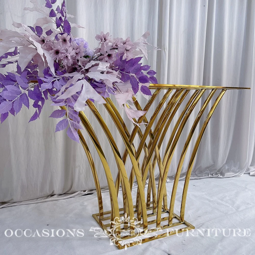Stainless Steel Golden Glossy Console Tables Home Furniture Side Table
