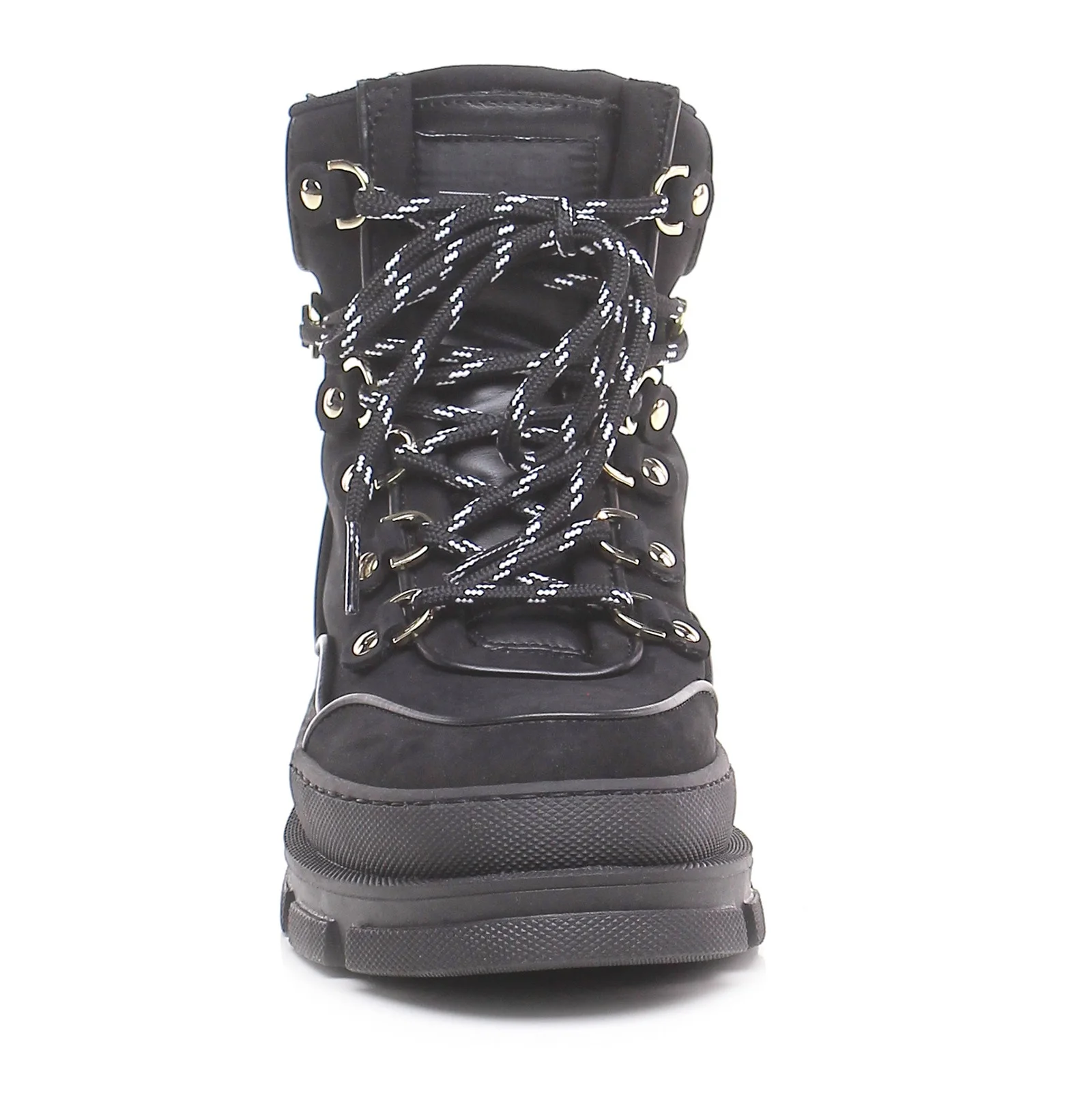 Cool and Fashion Street Hiking Sportive Genuine Leather Women Flat Boots Shoes