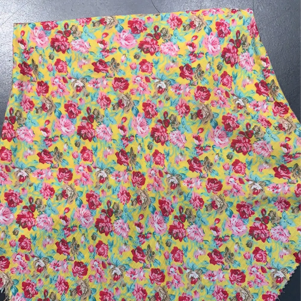 Inventory Clearance Cheap price 90 Rayon 10 wool cloth manufacturer floral printed woven fabric