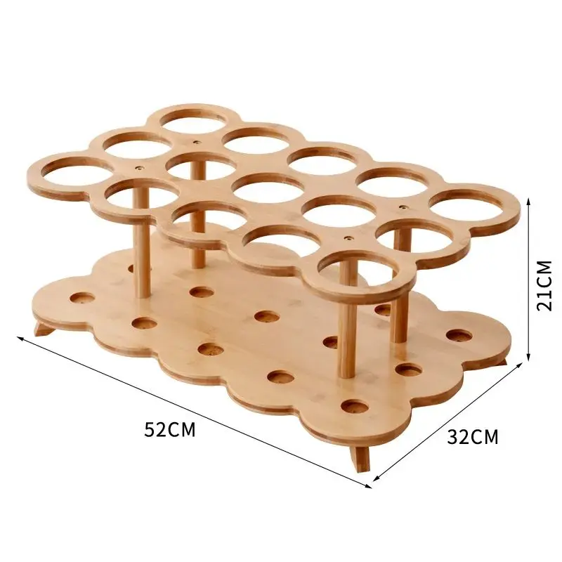 High Quality Bamboo Wholesale Kitchen Furniture Organiser wine holder Tabletop Bamboo 5/9/12/15 Bottle Wine Rack