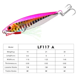 Isca Artificial Fishing Lure Metal Slow Pitch Jig Lure 14g 21g 30g Spinner Bait Buzzbait Casting Vertical Jigging Lure Saltwater