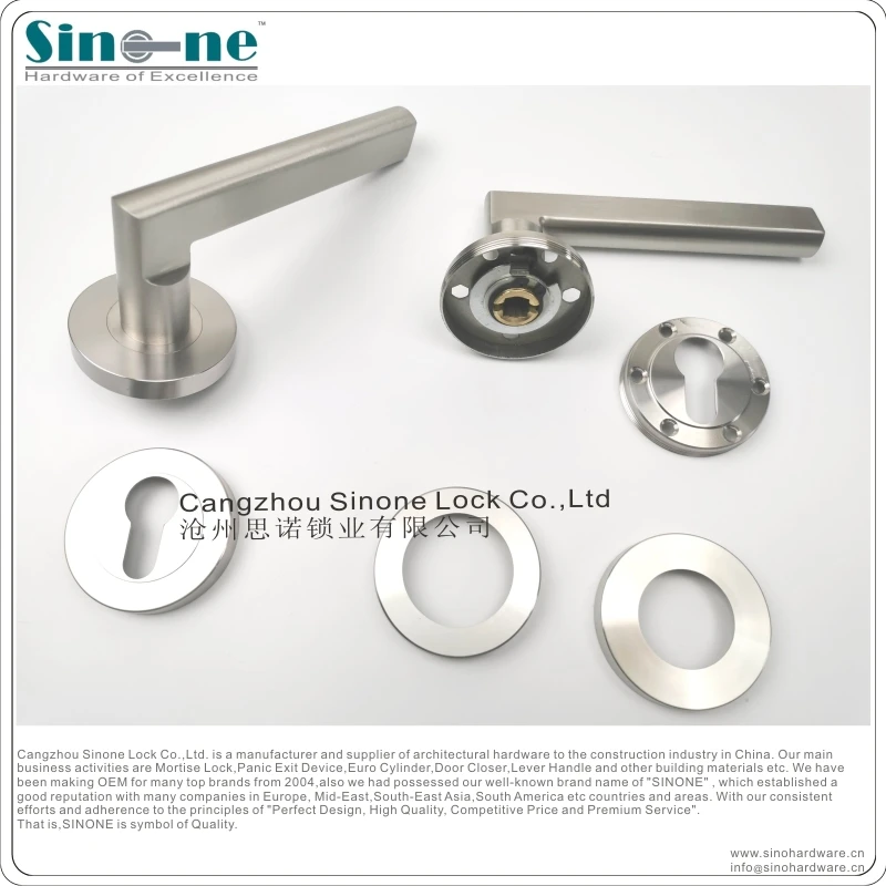 ALL SS304 Solid Casting Door Lever Handle on rose Special Luxury finish with heavy duty horizontal return spring EN1906