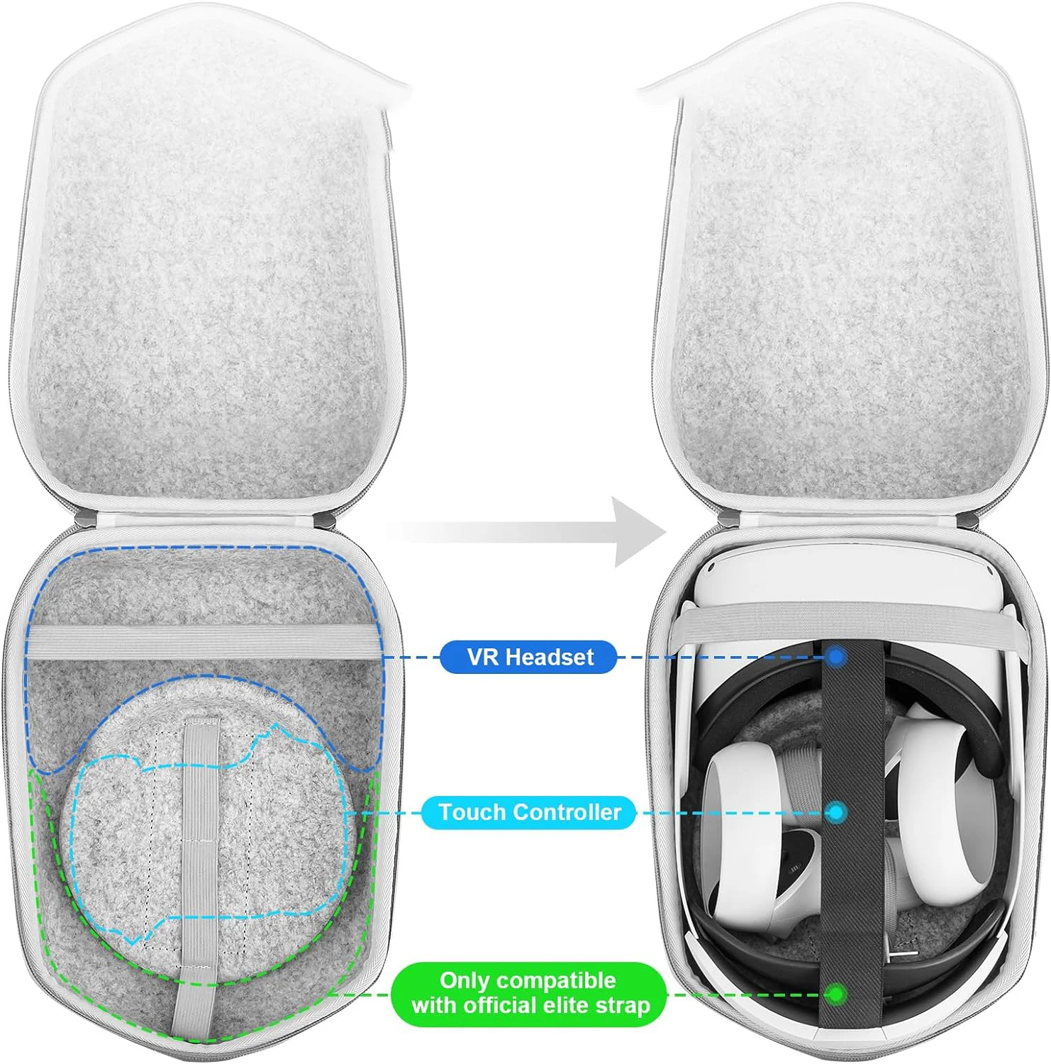 EVA Hard Carrying Case Hard Travel Case Hard Shell EVA Case for VR Gaming Headset