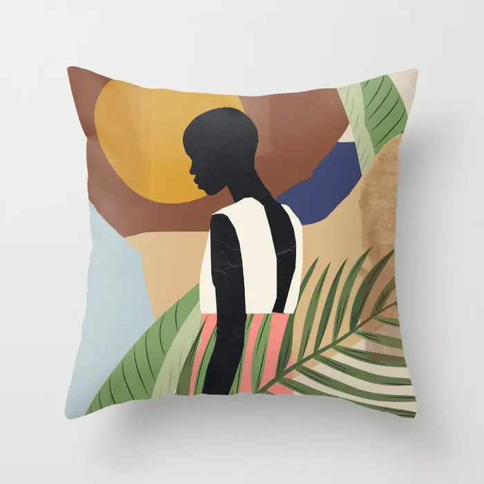 Wholesale Nordic Plant Geometric Abstract Seat Soft Sofa Bedroom Living Room Home Decorative Pillowcases