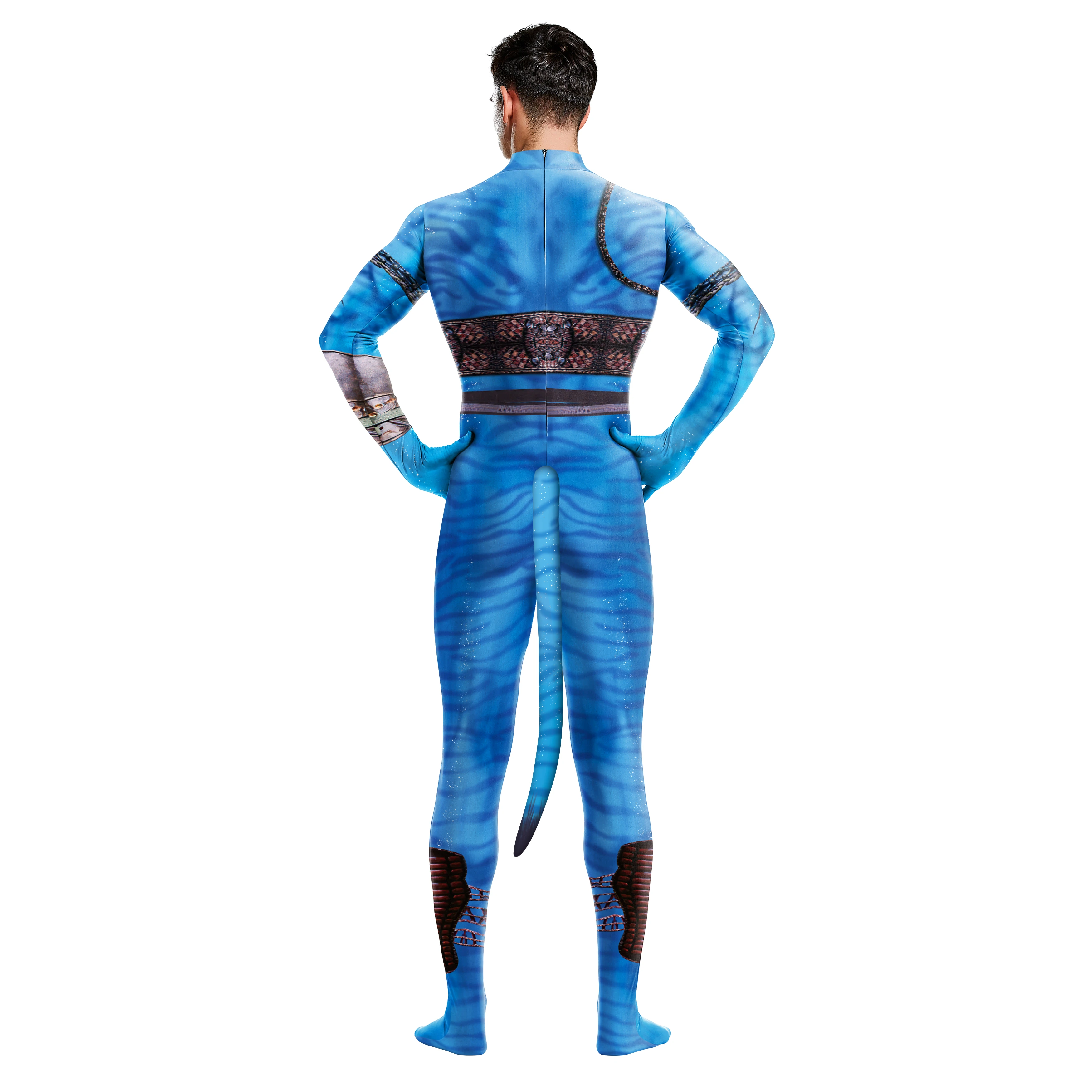 NADANBAO Custom 3D Printing Costume Blue Color Movie Character Cosplay Jumpsuit Bodysuit Halloween Costume For Party