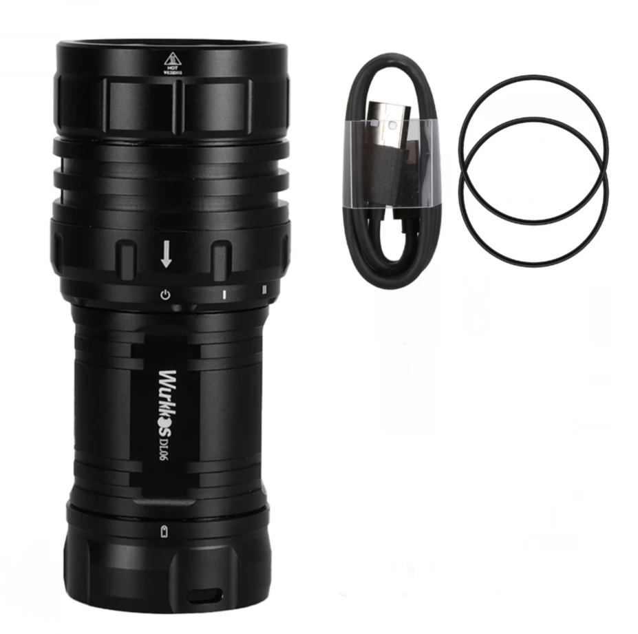 High Lumen 15000LM Long Throwing Underwater Flashlight 6* XHP50.2 LEDS Powerful Diving Light with Reverse polarity protection