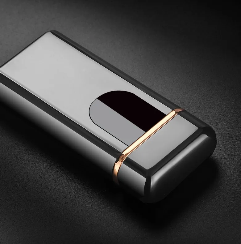 TK310 Custom Logo Windproof Electric Double Arc Lighter USB Plasma Rechargeable Lighter with LED Battery