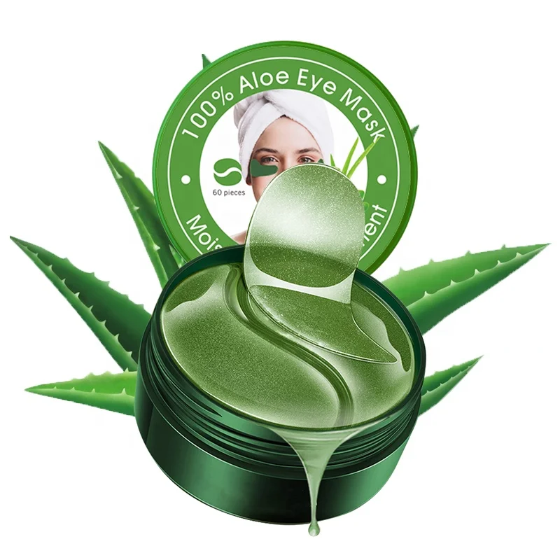 Customize LOGO 100% Aloe Vera Eye Patch Moisturizing Whitening Soothing Skin Care Eye Mask