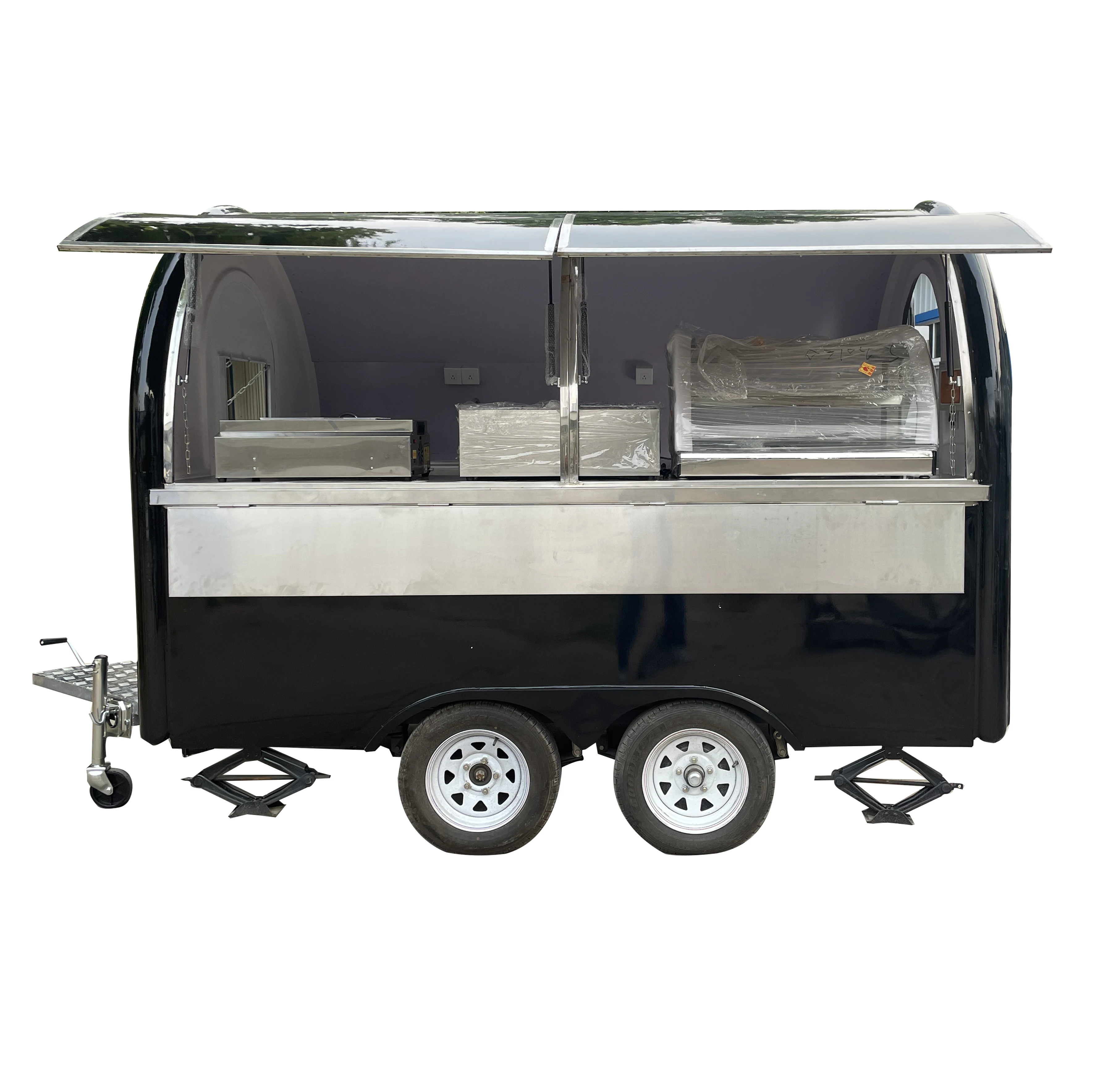 Tune Cooking Catering Car Food Truck Mobile Kitchen Shop Food Trailer with Freezer