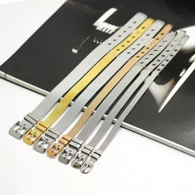 Модный сетчатый Браслет из нержавеющей стали регулируемый ремешок для часов 6-18 мм браслет мам мужской подарок ювелирные изделия