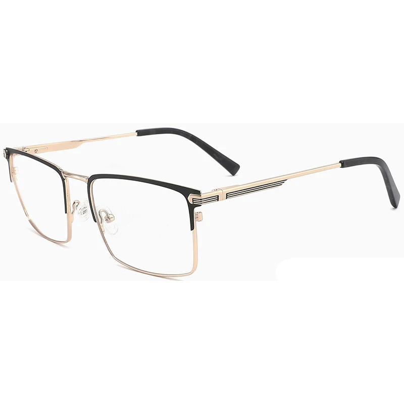 2022 Wholesale New Fashion Custom Logo Men Eyewear Metal Optical Frame Rectangle Frame Glasses Prescription Eyeglass Frame