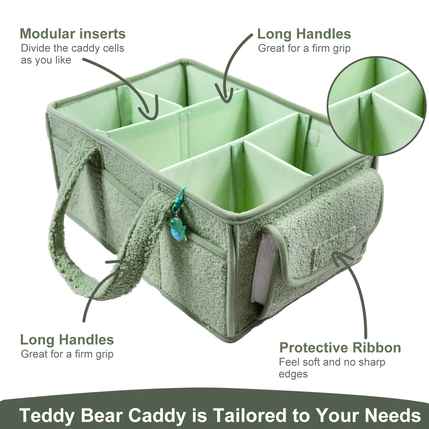 Soft Teddy Fabric Collapsible Laundry Basket Storage Baby Closet Organizer Storage Basket Teddy Diaper Caddy