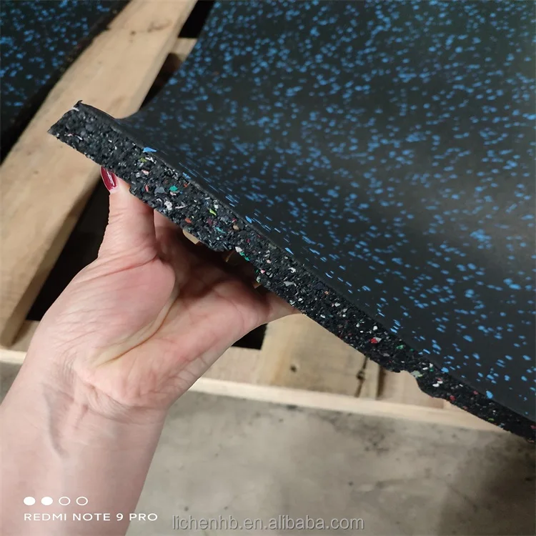 15%white speckled  EPDM & SBR gym rubber floor mat for fitness training and gym equipment