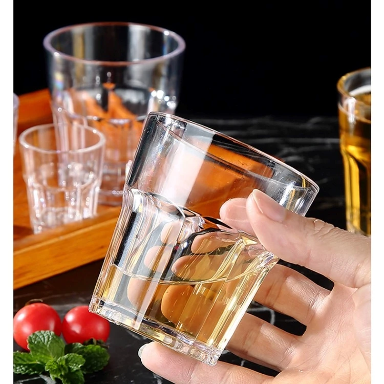 High quality acrylic cup drinkware transparent plastic beer mug anti-drop octagonal cup