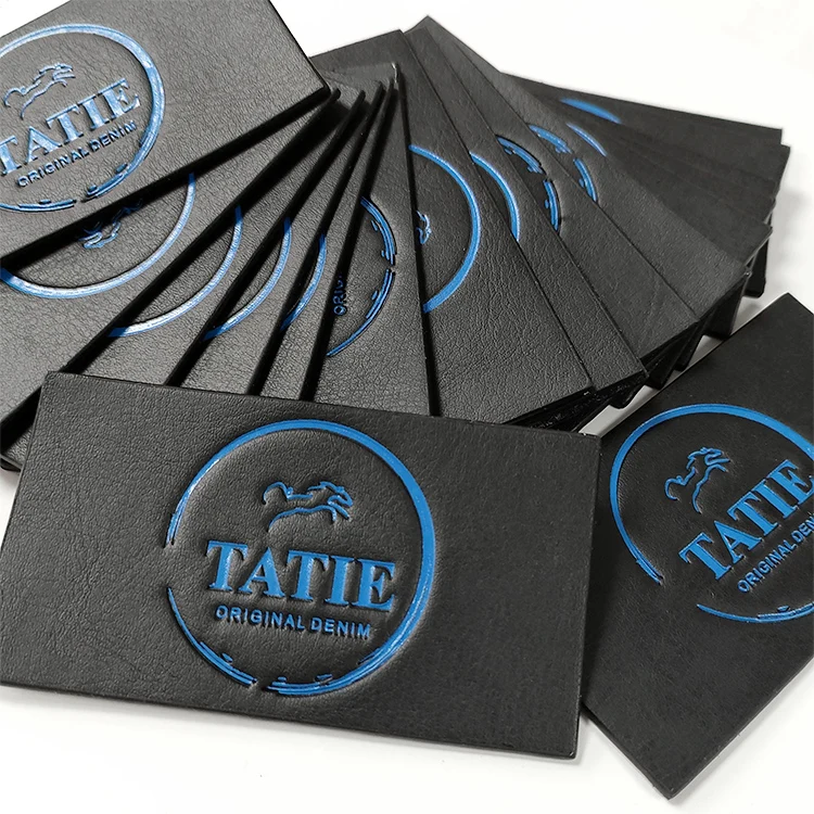 Factory custom Wholesale Luxury Garment Clothing Pu Rubber Leather Patch Labels Customized Brand Name Logo Jeans Patches