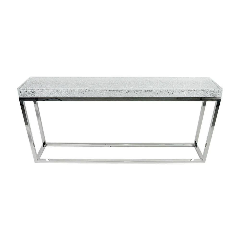 Transparent Acrylic Corner Table Stainless Steel Console Table Acrylic resin epoxy art design itallian Console Table