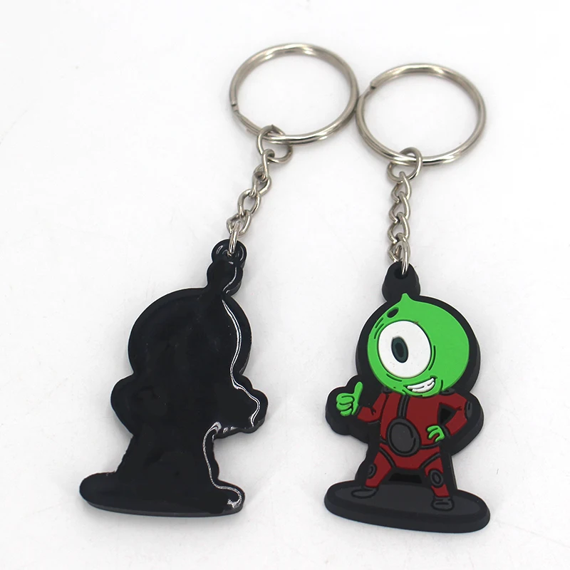 Unbeatable Factory Prices Cartoon Pattern Single Eye Alien Creature PVC Keychain Lightweight Colorful Waterproof 2D Keyring