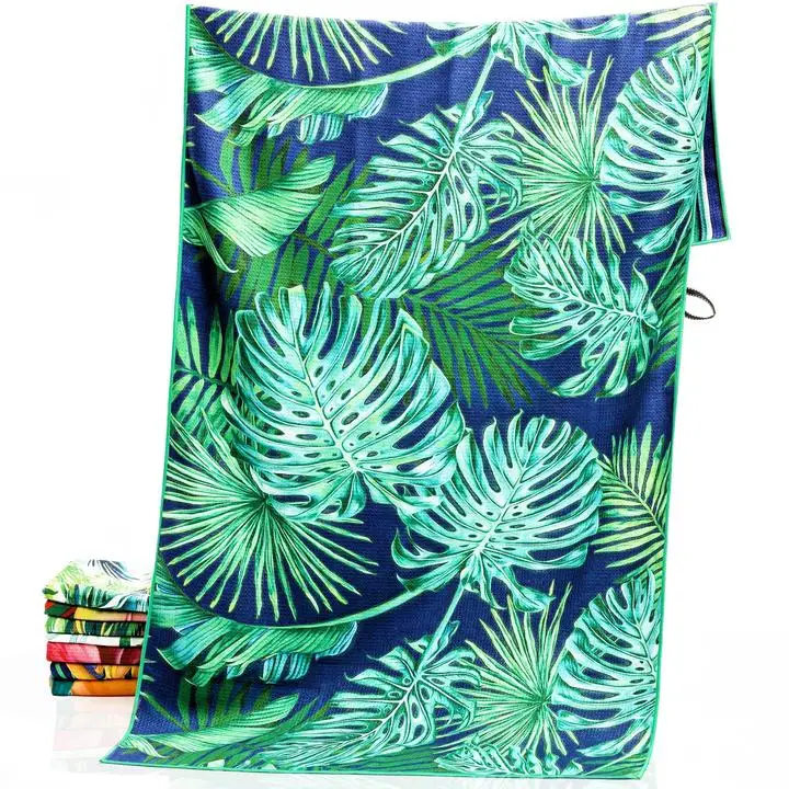 Waffle custom printed tropical beach towel no sand