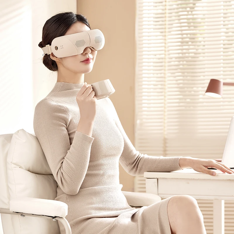 Wireless Eye Massager with Heat Compression Electric Eye Massage Equipment Vibrative Rechargeable Infrared Smart Eye Massager