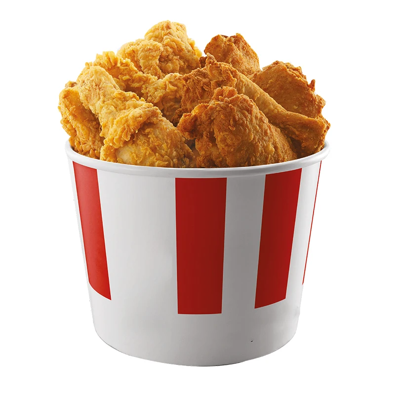 Disposable Flexography printing Custom printed biodegradable restaurant chicken paper bucket takeout bucket 64OZ container