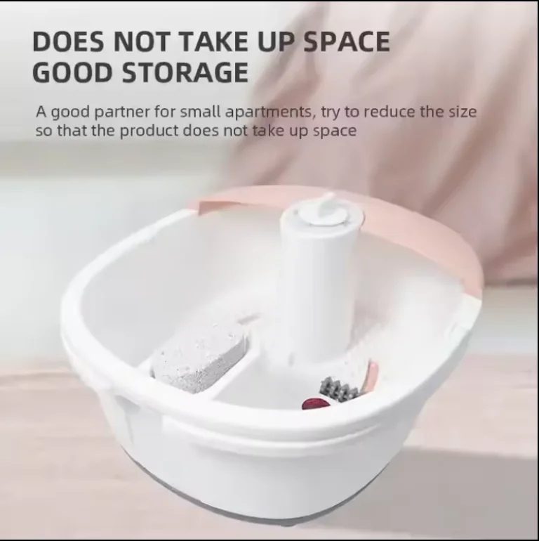 foot relaxation,foldable and portable tub for foot soaking,mini acupressure massage points and temperature control.